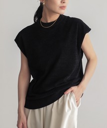 ベロア見えノースリーブニット【サスティナブル】