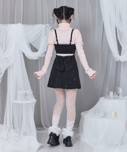 Honey Cinnamon(ハニーシナモン)の「バックリボンカットアウトジャンスカ(ジャンパースカート・レディース・グレー/ブラック・FREE)」の10枚目の写真