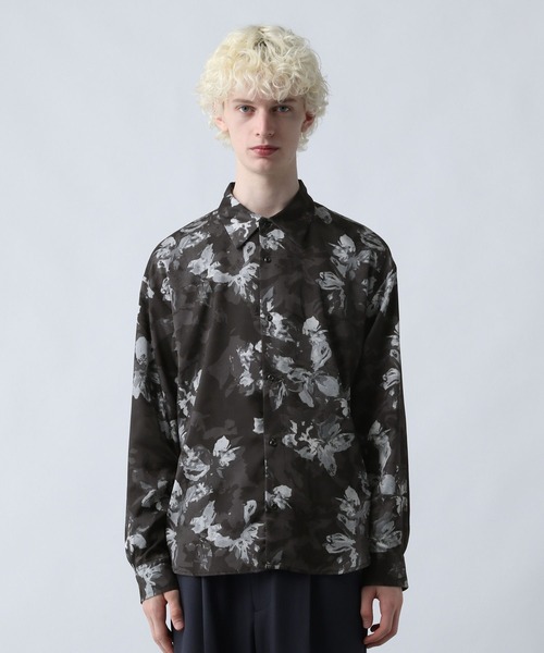 HARE（ハレ）の「フラワージャガードシャツLS(HARE)（シャツ/ブラウス・メンズ・ブラック/ホワイト/グリーン・FREE）」の11枚目の写真