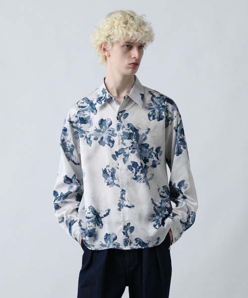 HARE（ハレ）の「フラワージャガードシャツLS(HARE)（シャツ/ブラウス・メンズ・ブラック/ホワイト/グリーン・FREE）」の22枚目の写真