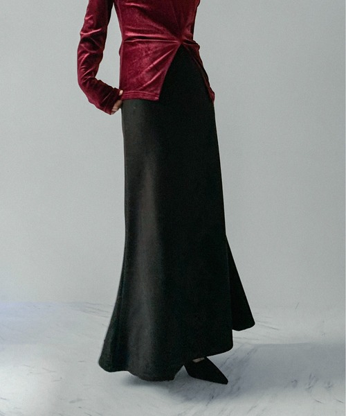 on:nue（オンニュ）の「【on:nue】[サイズ展開あり！/4色展開] ウールライクフレアマキシリラックススカート（スカート・レディース・グレー/ブラック/アイボリー/ブラウン・LARGE/MEDIUM）」の3枚目の写真