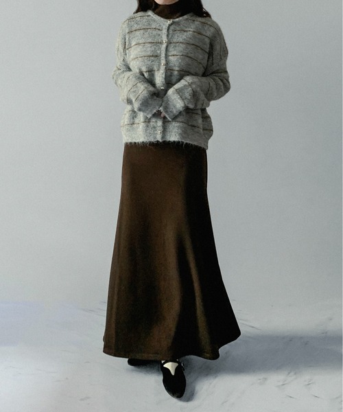 on:nue（オンニュ）の「【on:nue】[サイズ展開あり！/4色展開] ウールライクフレアマキシリラックススカート（スカート・レディース・グレー/ブラック/アイボリー/ブラウン・LARGE/MEDIUM）」の8枚目の写真