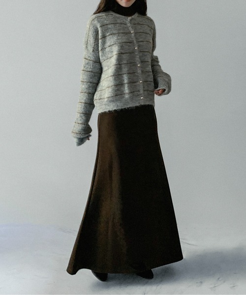 on:nue（オンニュ）の「【on:nue】[サイズ展開あり！/4色展開] ウールライクフレアマキシリラックススカート（スカート・レディース・グレー/ブラック/アイボリー/ブラウン・LARGE/MEDIUM）」の9枚目の写真