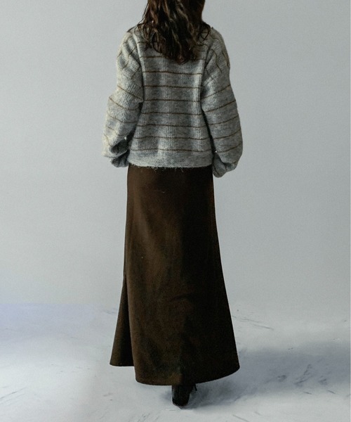 on:nue（オンニュ）の「【on:nue】[サイズ展開あり！/4色展開] ウールライクフレアマキシリラックススカート（スカート・レディース・グレー/ブラック/アイボリー/ブラウン・LARGE/MEDIUM）」の10枚目の写真