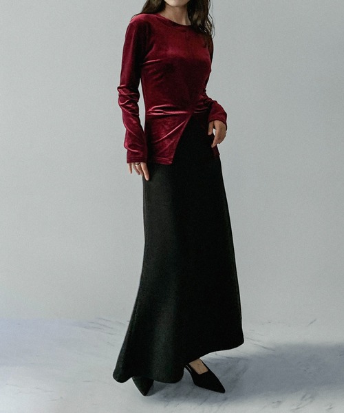 on:nue（オンニュ）の「【on:nue】[サイズ展開あり！/4色展開] ウールライクフレアマキシリラックススカート（スカート・レディース・グレー/ブラック/アイボリー/ブラウン・LARGE/MEDIUM）」の16枚目の写真