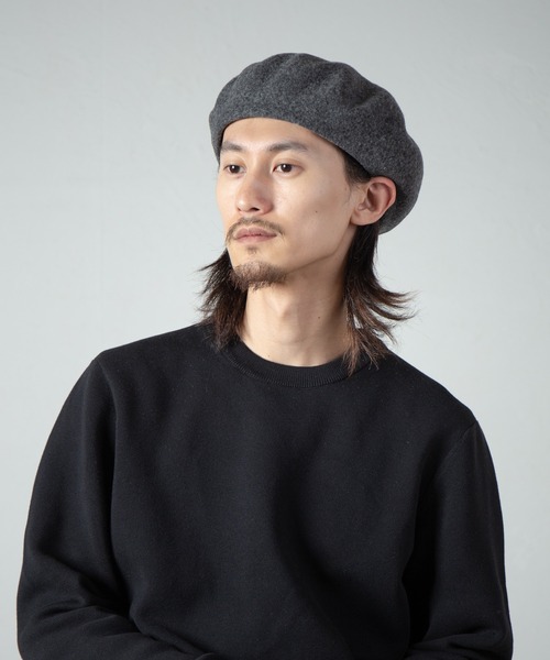 RACAL（ラカル）の「French Wool Basque Beret / フレンチウールバスクベレー（ハンチング/ベレー帽・メンズ・グレー/ブラック/モカ/ネイビー・LARGE/MEDIUM）」の2枚目の写真