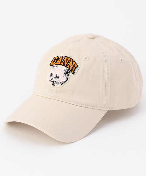 GANNI/ガニー Washed Cotton Canvas Cat Cap / A7096 / コットン