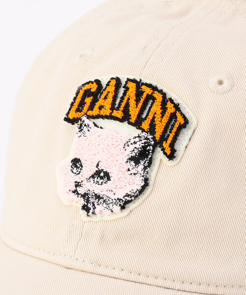 GANNI/ガニー Washed Cotton Canvas Cat Cap / A7096 / コットン