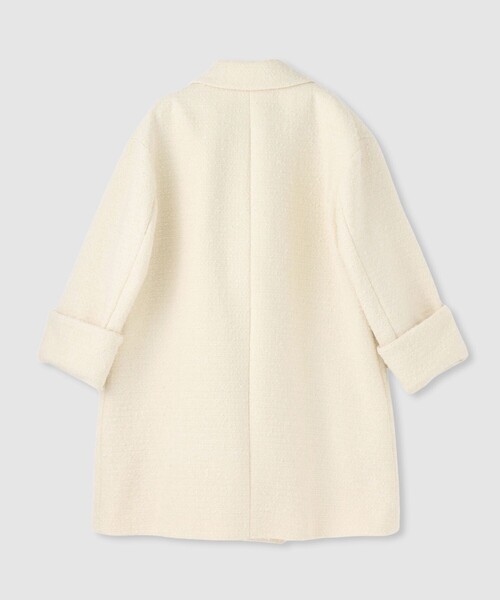 LOULOU WILLOUGHBY】ツイードダブルミドルコート（ピーコート