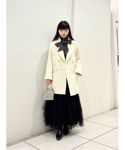 LOULOU WILLOUGHBY】ツイードダブルミドルコート(ピーコート LOULOU WILLOUGHBY】ツイードダブルミドルコート(ピーコート