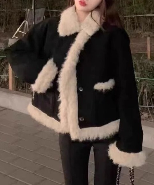 Mejoul（メジュール）の「コーデュロイボアパイピングジャケット（その他アウター・レディース・ブラック・M/L）」の11枚目の写真