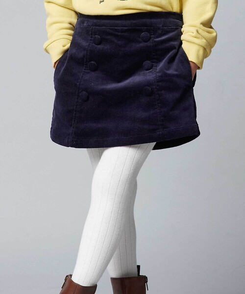 ストレッチコーデュロイダブルボタンショートパンツ
