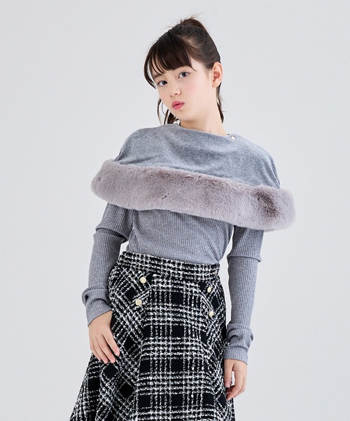 キッズ服(100cm~) kate spade グレー リボン付きセットアップ 130 140