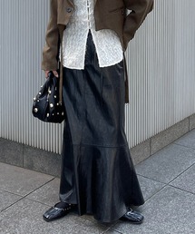 ameri vintage スカート Ameri（アメリ）の「JACQUARD TUCK VOLUME SKIRT（スカート