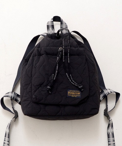 PENDLETON（ペンドルトン）の「PENDLETON ペンドルトン DIAMOND RIDGE QUILTING KNAPSACK ダイアモンドリッジ キルティング ナップサック（バックパック/リュック・レディース・オリーブドラブ/ブラック・FREE）」の9枚目の写真