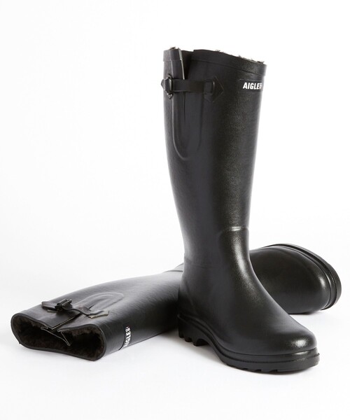 AIGLE(エーグル)の「防水 Made in France エーグランティーヌ ファー ラバーブーツ(レインシューズ・レディース・ブラック・37/36/38/39/40)」の3枚目の写真