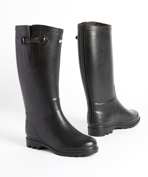 AIGLE(エーグル)の「防水 Made in France エーグランティーヌ ファー ラバーブーツ(レインシューズ・レディース・ブラック・37/36/38/39/40)」の4枚目の写真