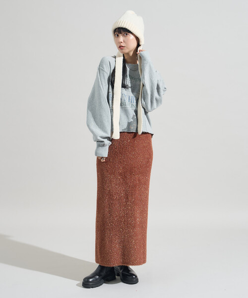 FREAK'S STORE（フリークスストア）の「ラメ フェザースカート/ニットスカート（スカート・レディース・ブラウン/ブラック/グレー・ﾌﾘ-）」の17枚目の写真
