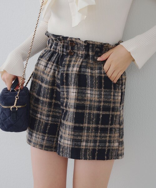 Another Branch olive des olive（アナザーブランチオリーブデオリーブ）の「チェックショートパンツ（その他パンツ・レディース・ブラック/ブラウン・FREE）」の3枚目の写真