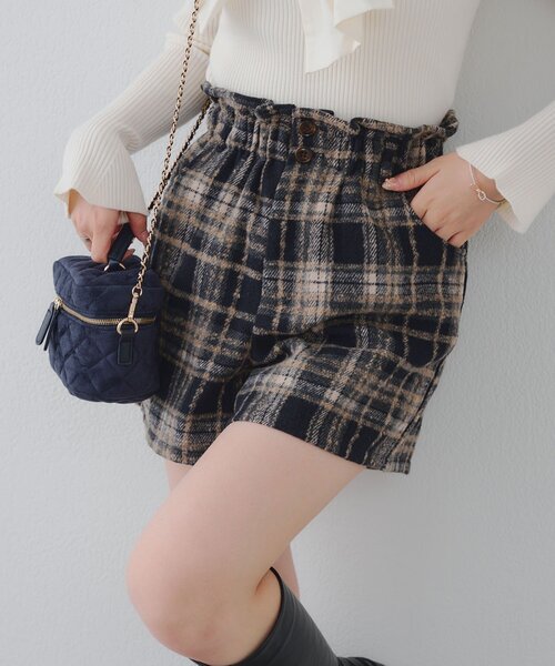 Another Branch olive des olive（アナザーブランチオリーブデオリーブ）の「チェックショートパンツ（その他パンツ・レディース・ブラック/ブラウン・FREE）」の4枚目の写真