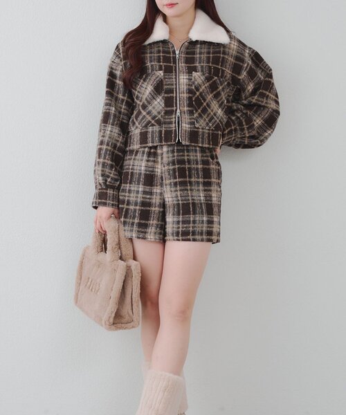 Another Branch olive des olive（アナザーブランチオリーブデオリーブ）の「チェックショートパンツ（その他パンツ・レディース・ブラック/ブラウン・FREE）」の18枚目の写真