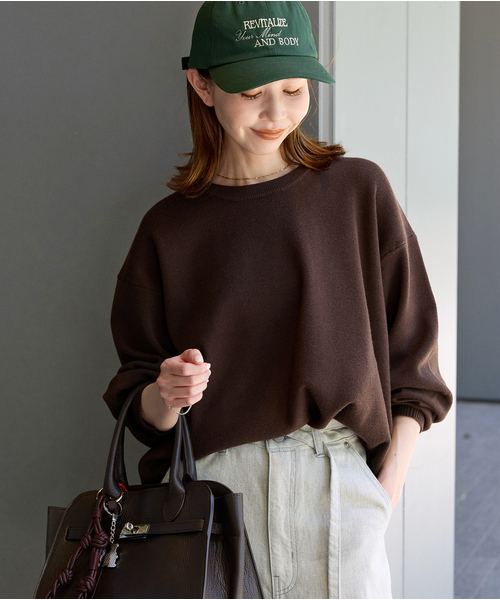 WEB限定追加2》ウォッシャブルTEXBRIDクループルオーバー（ニット