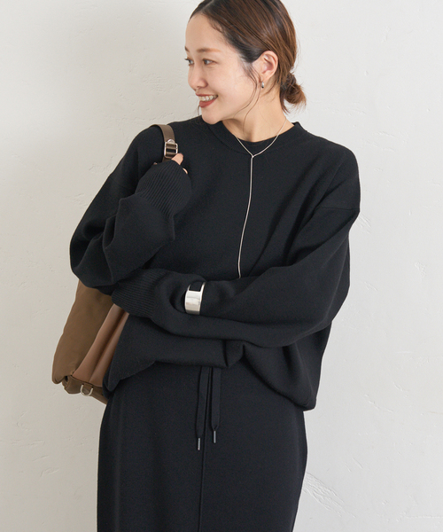 JOURNAL STANDARD（ジャーナルスタンダード）の「《WEB限定追加2》ウォッシャブルTEXBRIDクループルオーバー（ニット/セーター・レディース・チャコールグレー/ブラウン/ブラック・FREE）」の2枚目の写真