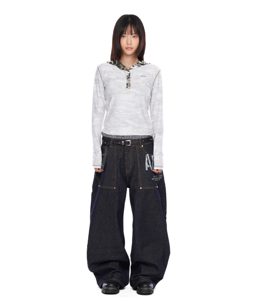AAKAM(アーカム)の「Out Pocket Printed Denim Pants (Dark Blue)(デニムパンツ・レディース・その他・1/2)」の3枚目の写真