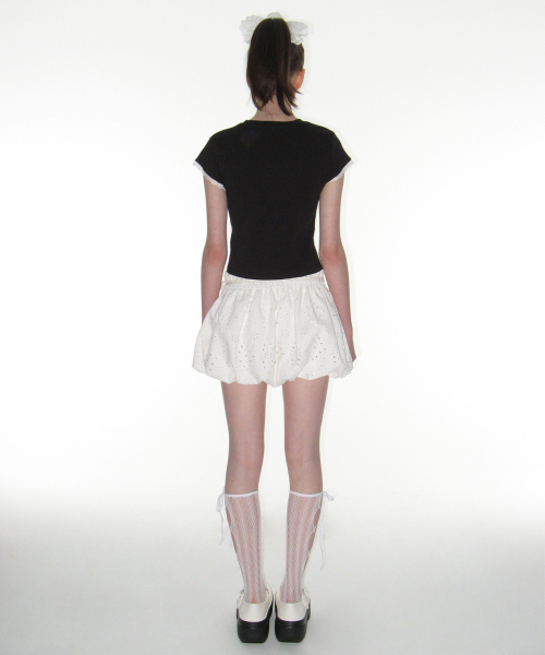 CRANK(クランク)の「レースハートプリントトップス_ブラック(Tシャツ/カットソー・レディース・その他・FREE)」の6枚目の写真