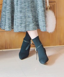 WILLSELECTION | ビジューブローチ付きソックスブーツ(ブーツ)