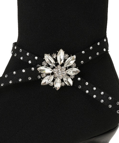 WILLSELECTION(ウィルセレクション)の「ビジューブローチ付きソックスブーツ(ブーツ・レディース・ブラック・MEDIUM/LARGE)」の8枚目の写真