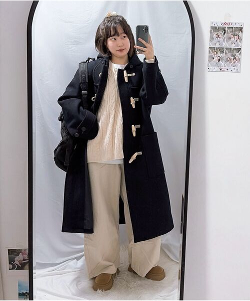 MUSINSA STANDARD（ムシンサスタンダード）の「ウールブレンドオーバーサイズダッフルコート[ネイビー]（チェスターコート・メンズ・その他・MEDIUM/LARGE/X-LARGE/XX-LARGE）」の12枚目の写真