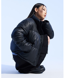 MOAA（モア）の「Glossy pu-leather Puffer (BLACK)（ダウンジャケット/コート）」
