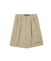 RR PLEATED SHORTS - BEIGE