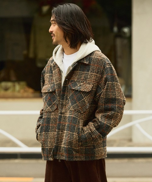 THE CRAFT CREW PRODUCTS(ザクラフトクループロダクツ)の「テックツイード オーバーサイズCPOジャケット/ UVカット【THE CRAFT CREW PRODUCTS】(ブルゾン・メンズ・グレー系/ネイビー系/ダークグレー/ブラウン・S/M/L)」の13枚目の写真