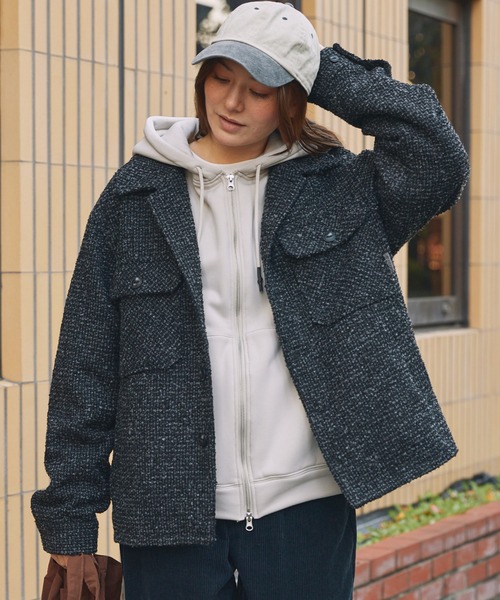 ジャケット・アウター ^ - ^ テックツイード オーバーサイズCPOジャケット/ UVカット【THE CRAFT