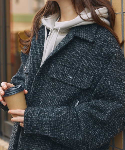 THE CRAFT CREW PRODUCTS(ザクラフトクループロダクツ)の「テックツイード オーバーサイズCPOジャケット/ UVカット【THE CRAFT CREW PRODUCTS】(ブルゾン・メンズ・グレー系/ネイビー系/ダークグレー/ブラウン・S/M/L)」の12枚目の写真