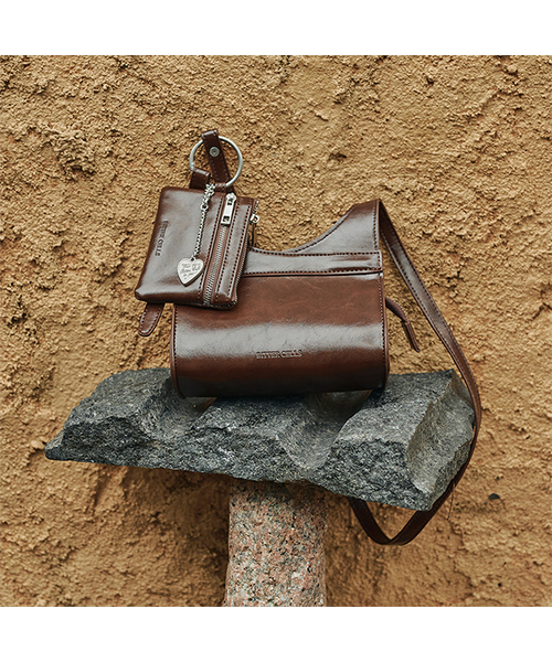 セール】Glaze Mini Cross Bag & Card Wallet Set - Brown