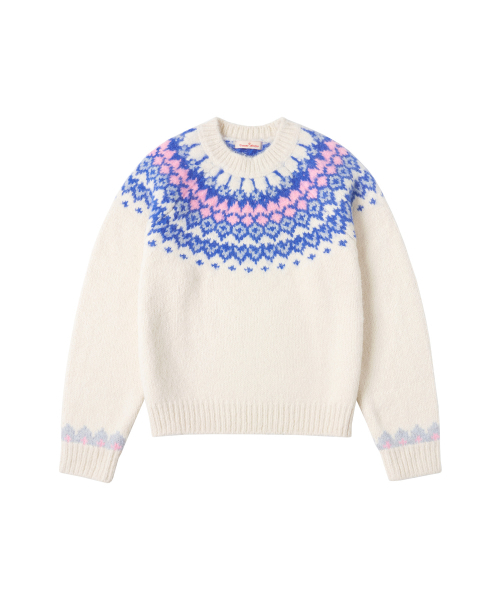 VANONE ATELIER(バノンアトリエ)の「KN4256 ノルディックラウンドニット_Cream(ニット/セーター・レディース・アイボリー・FREE)」の2枚目の写真