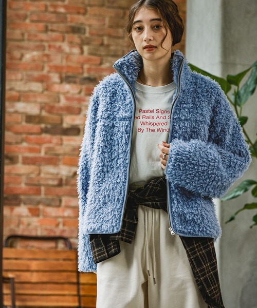 GEORGE'S（ジョージズ）の「プードルボアブルゾン（ブルゾン・レディース・ブラウン/オフホワイト/ブルー・SMALL/MEDIUM）」の9枚目の写真