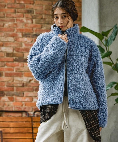 GEORGE'S（ジョージズ）の「プードルボアブルゾン（ブルゾン・レディース・ブラウン/オフホワイト/ブルー・SMALL/MEDIUM）」の14枚目の写真