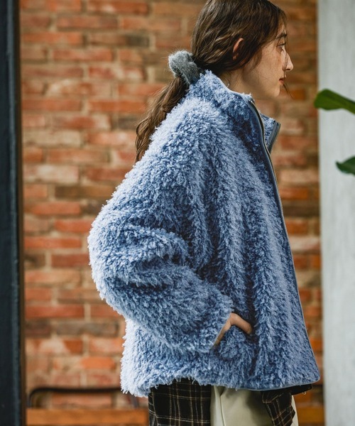 GEORGE'S（ジョージズ）の「プードルボアブルゾン（ブルゾン・レディース・ブラウン/オフホワイト/ブルー・SMALL/MEDIUM）」の18枚目の写真