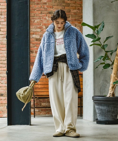 GEORGE'S（ジョージズ）の「プードルボアブルゾン（ブルゾン・レディース・ブラウン/オフホワイト/ブルー・SMALL/MEDIUM）」の5枚目の写真