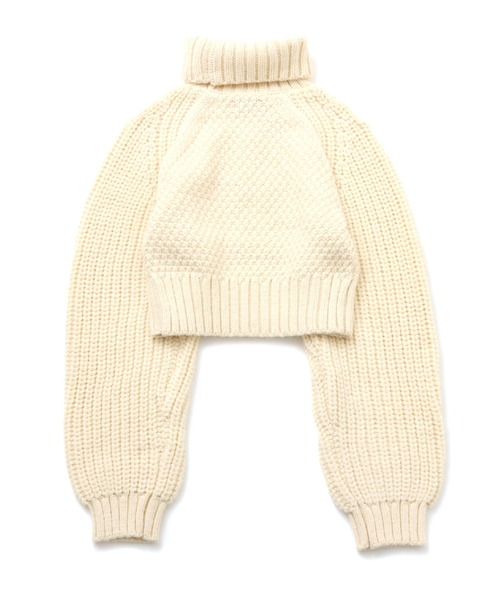 atmos pink(アトモスピンク)の「atmos pink Slit Cable Knit Tops / アトモス ピンク スリット ケーブル ニット トップス(ニット/セーター・レディース・オフホワイト/ブラウン/グリーン・FREE)」の9枚目の写真