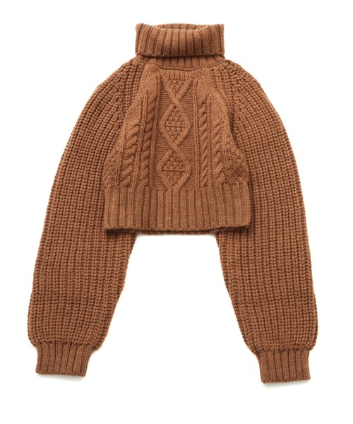 atmos pink(アトモスピンク)の「atmos pink Slit Cable Knit Tops / アトモス ピンク スリット ケーブル ニット トップス(ニット/セーター・レディース・オフホワイト/ブラウン/グリーン・FREE)」の14枚目の写真