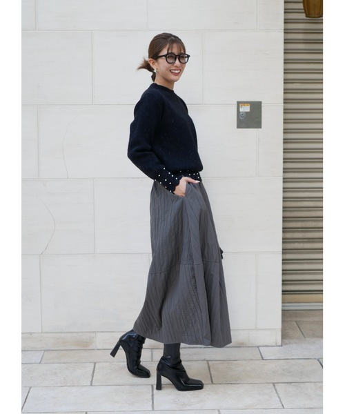 BeBeoD(べベッド)の「ティアードキルティングスカート(スカート・レディース・ブラック/アイボリー/グレー/ブラウン・フリー)」の12枚目の写真