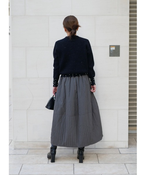 BeBeoD(べベッド)の「ティアードキルティングスカート(スカート・レディース・ブラック/アイボリー/グレー/ブラウン・フリー)」の14枚目の写真