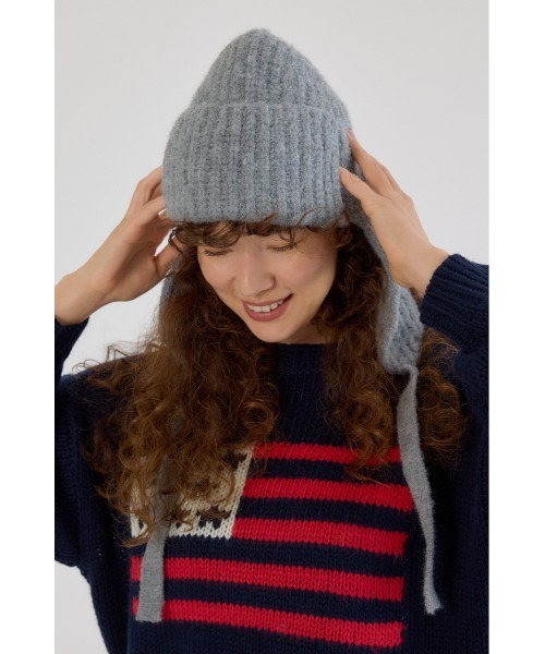 RODEO CROWNS WIDE BOWL（ロデオクラウンズワイドボウル）の「イヤーフラップニットキャップ（キャップ・レディース・ブルー/グレー/ブラック・FREE）」の2枚目の写真