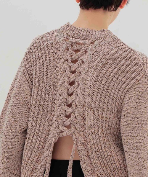 DRESSLAVE（ドレスレイブ）の「back lace up sweater(バックレースアップセーター)（ニット/セーター・レディース・イエロー/ブルー・38）」の7枚目の写真