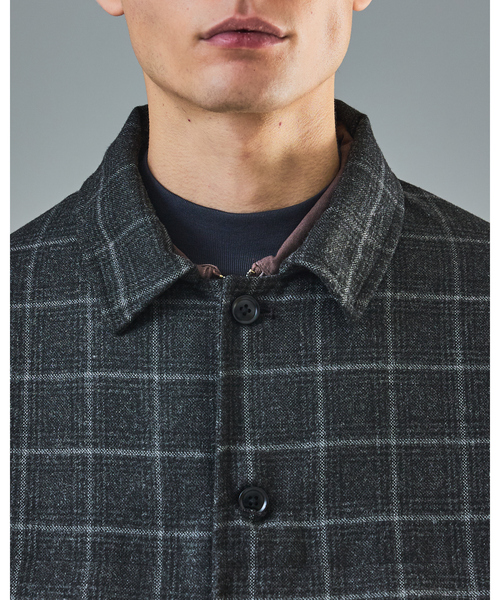ABAHOUSE（アバハウス）の「【セットアップ対応】ウールライク チェック CPOシャツブルゾン / ボックスシルエット（ブルゾン・メンズ・グレー系その他・46/48）」の5枚目の写真